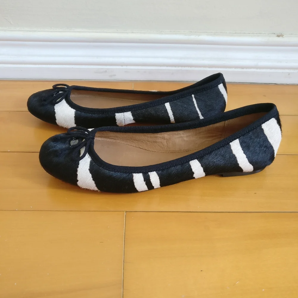Coach Florabelle Zebra Print Ballet Flats Sz 7.5 - Picture 2 of 11